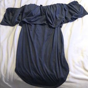 Grey velvet bodycon dress